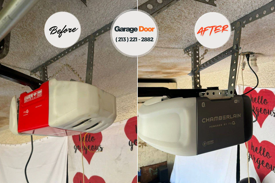 Before and after: garage door repair Point Arena, CA
